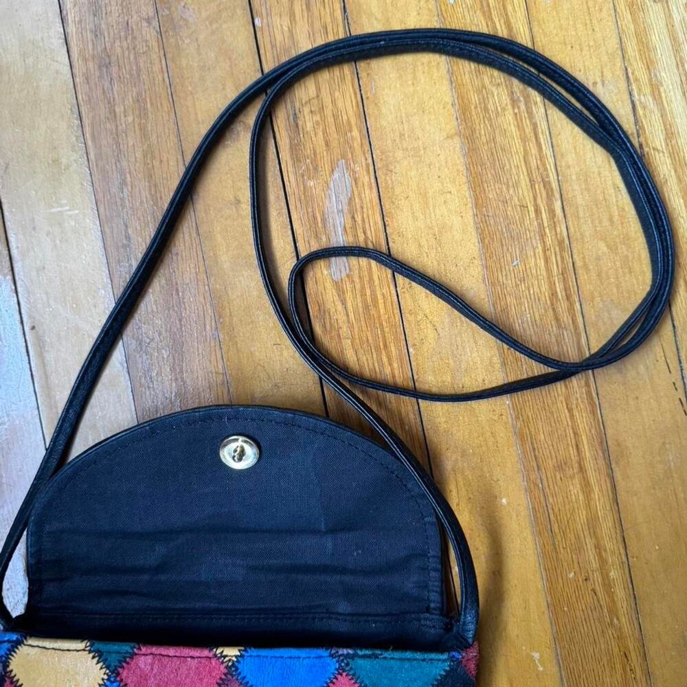 Multicoloured patchwork leather crossbody bag - image 6